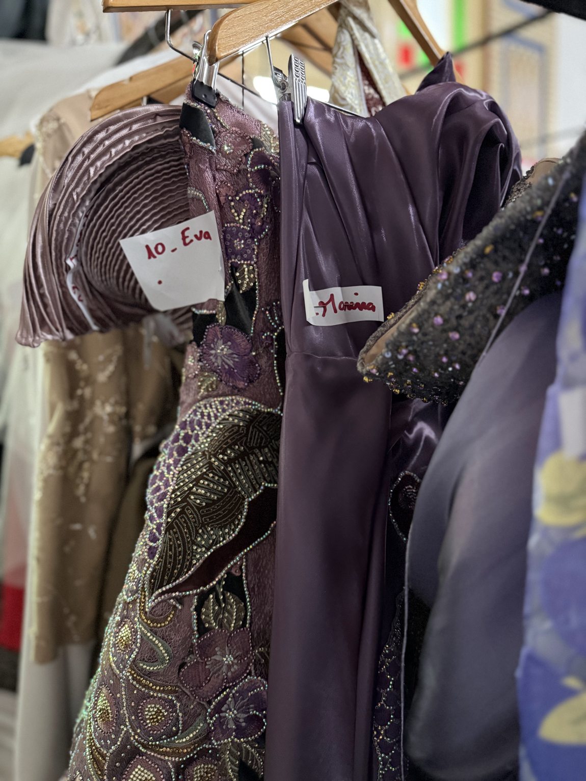 Finished pieces in the YAZAN workroom