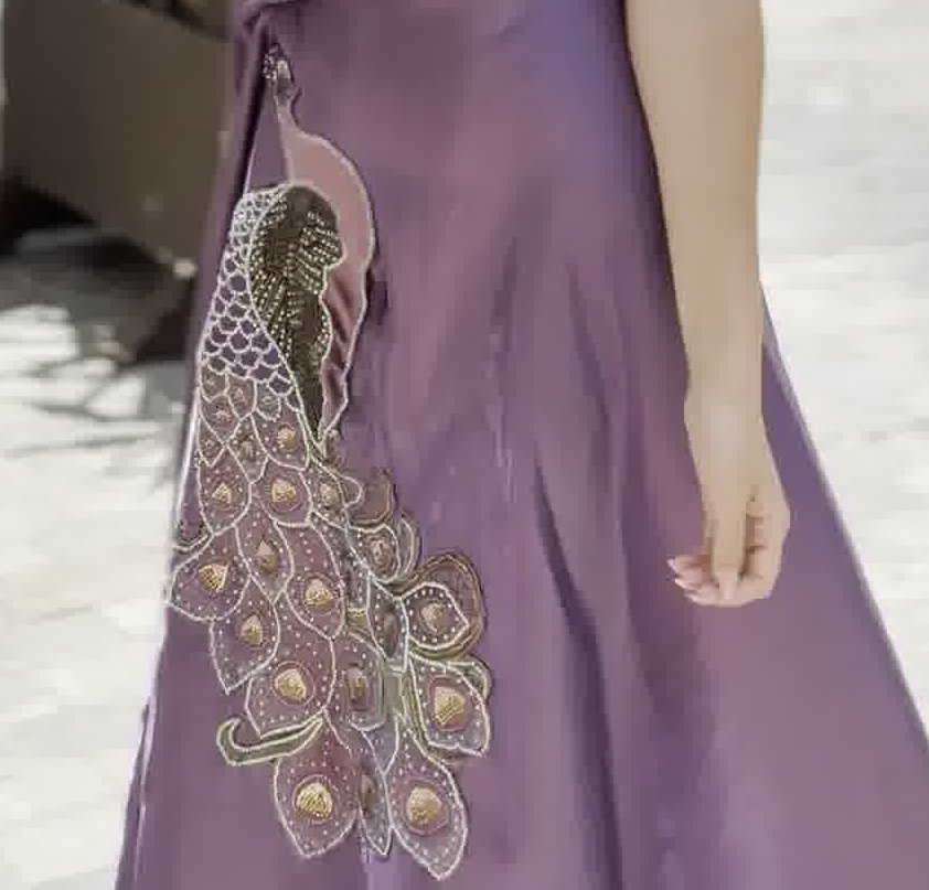 Peacock beadwork detail